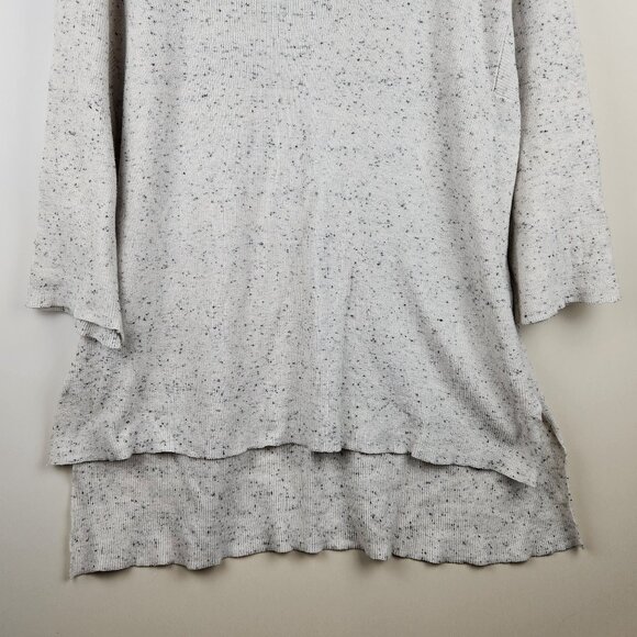 Eileen Fisher Organic Cotton Speckle Boxy Crewneck Tunic Sweater sz L - Picture 5 of 10